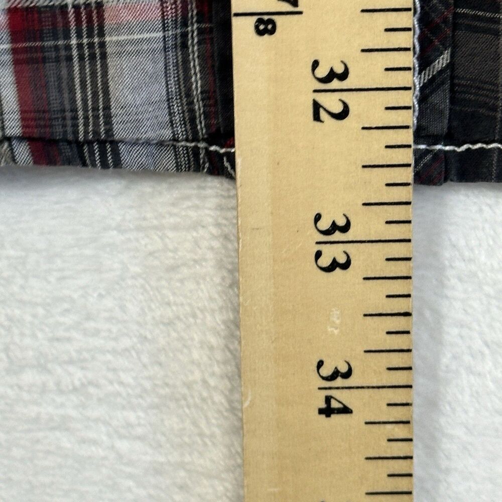 BKE Buckle Plaid Shirt Men’s XL Pearl Snap Athletic Fit Western Cowboy Red Black - Picture 5 of 14